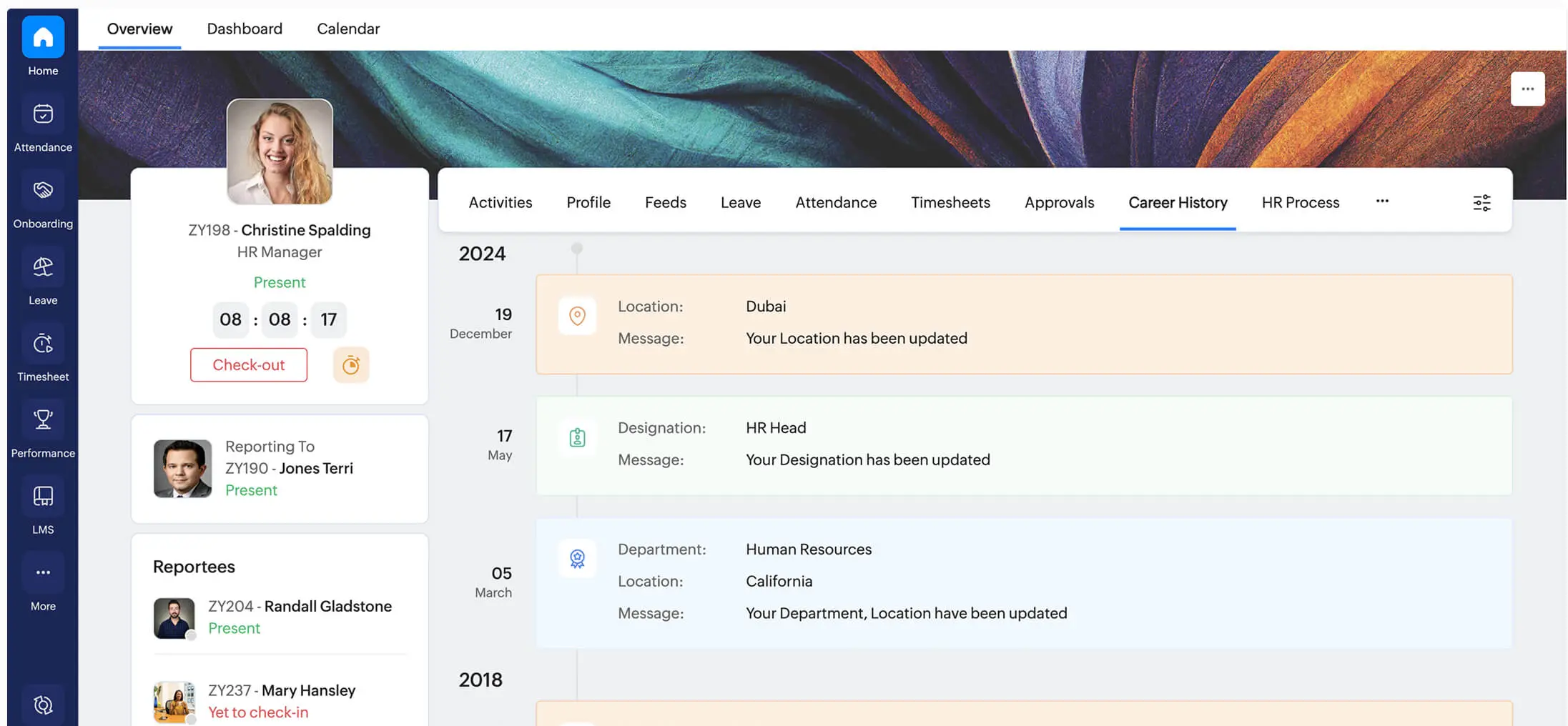 UI Zoho People HR