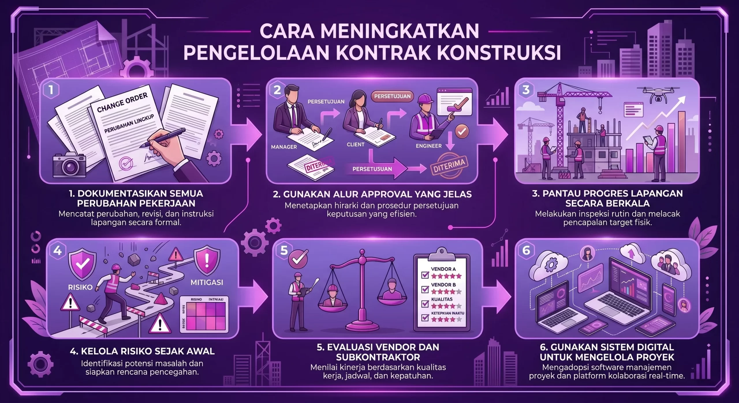 Infografi Cara Meningkatkan Pengelolaan Kontrak Konstruksi (1)