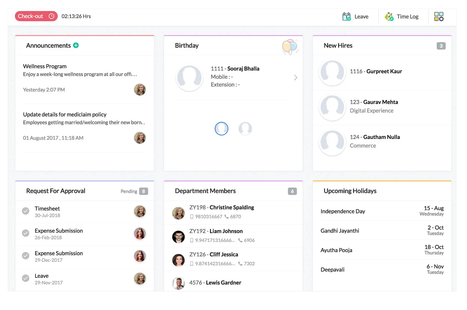 vendor hris zoho people