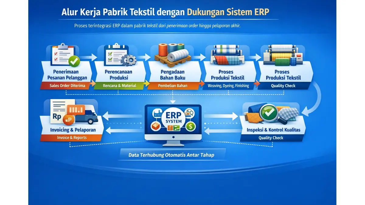 Alur Kerja Pabrik Tekstil dengan Dukungan Sistem ERP