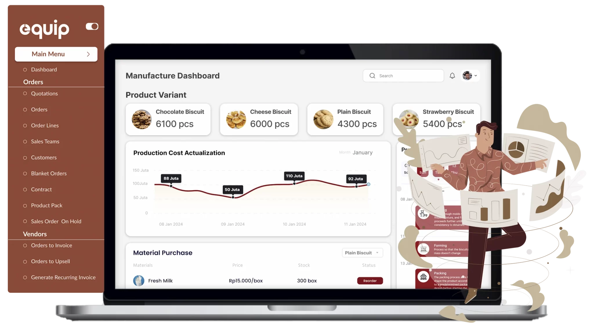 equip MRP Software dashboard