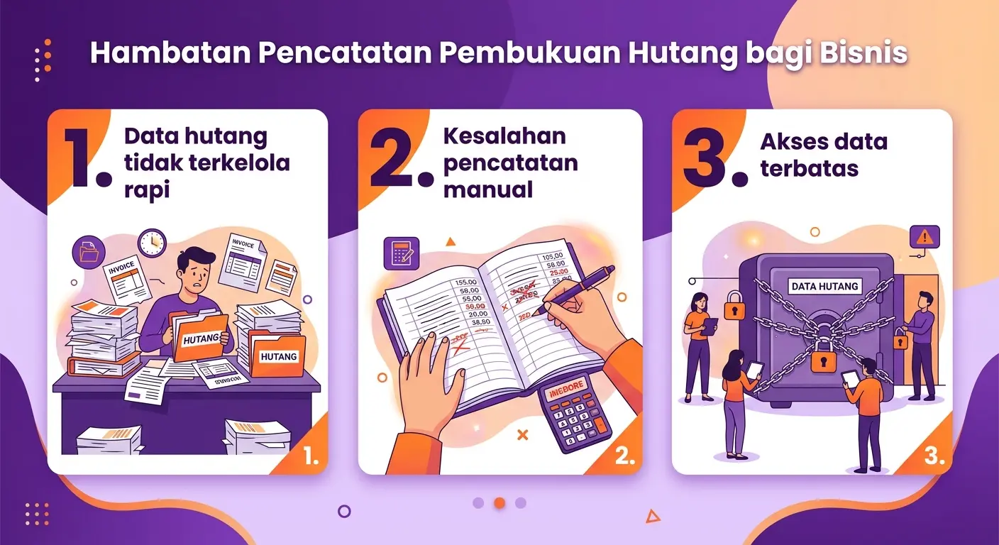 infografis hambatan pembukuan hutang
