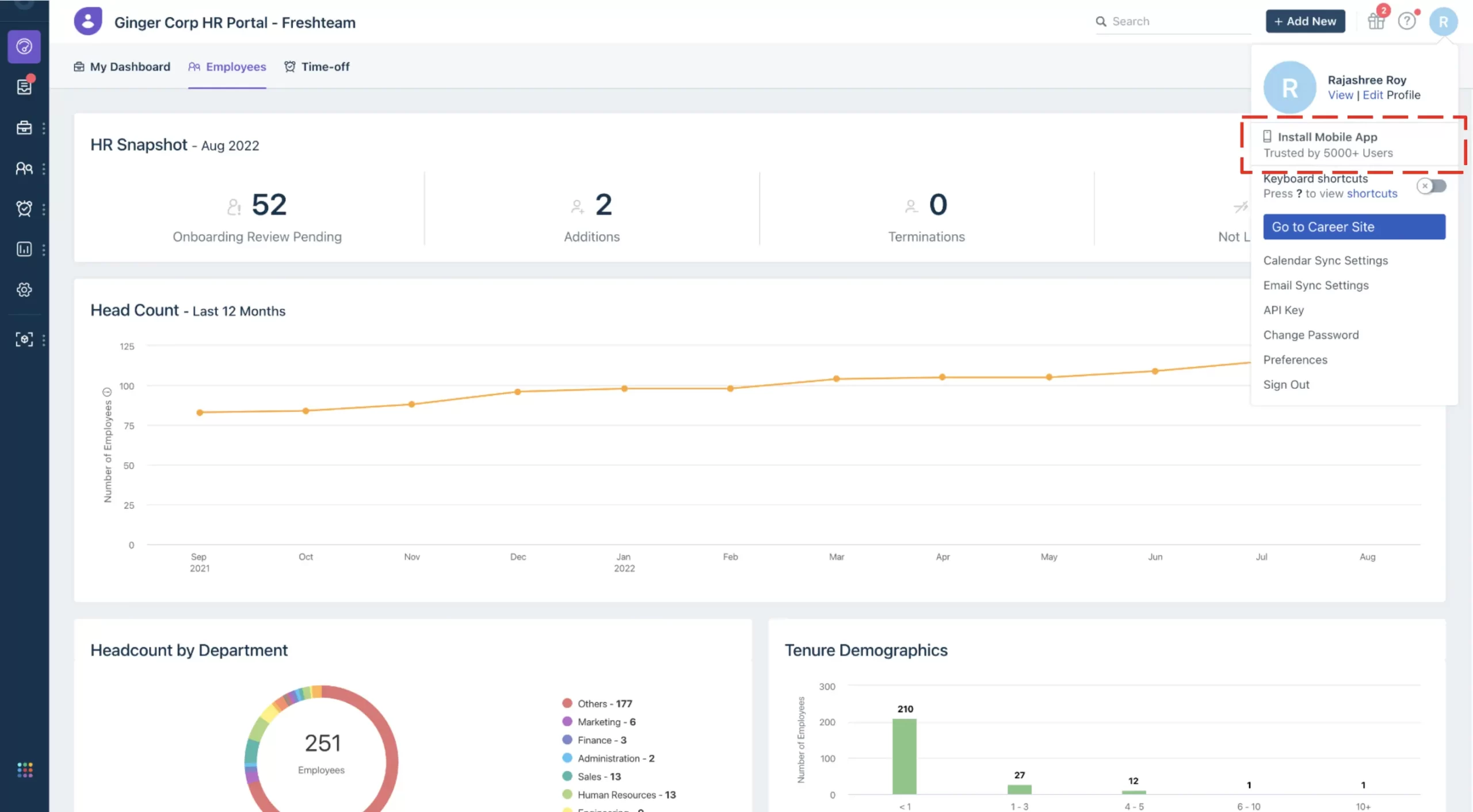 freshteam dashboard