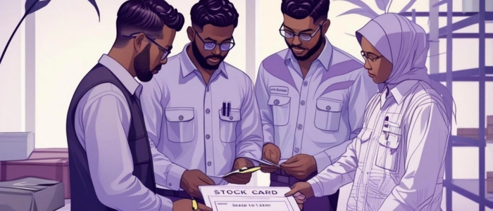 karyawan kartu stock barang