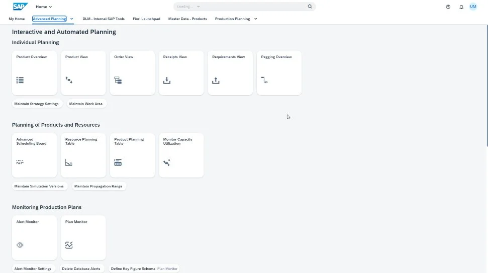 SAP hana production planning