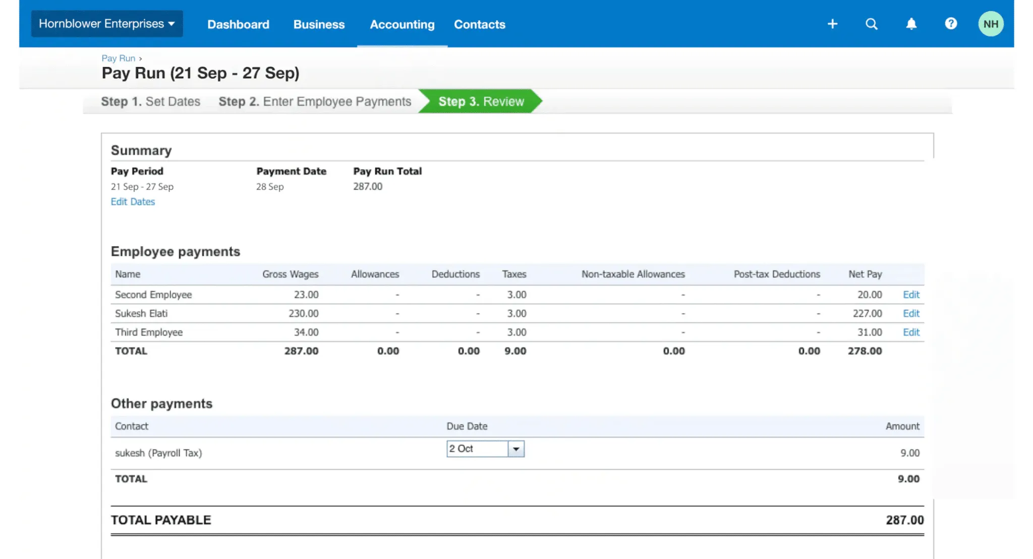 aplikasi payroll xero