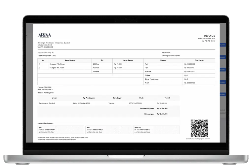 dashboard aplikasi konveksi digitalint.id