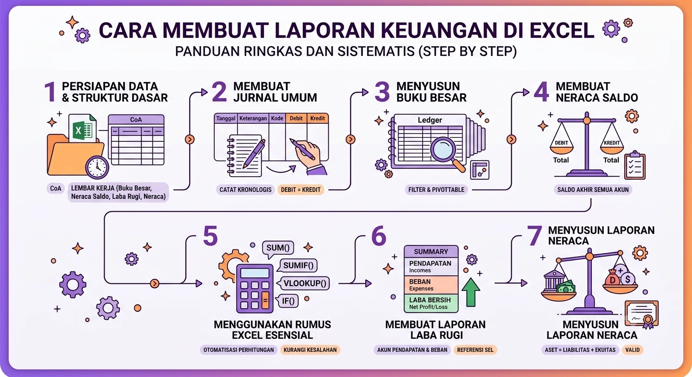 cara membuat laporan keuangan di excel