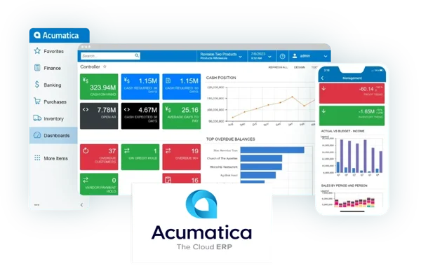 dashboard software tambang acumatica
