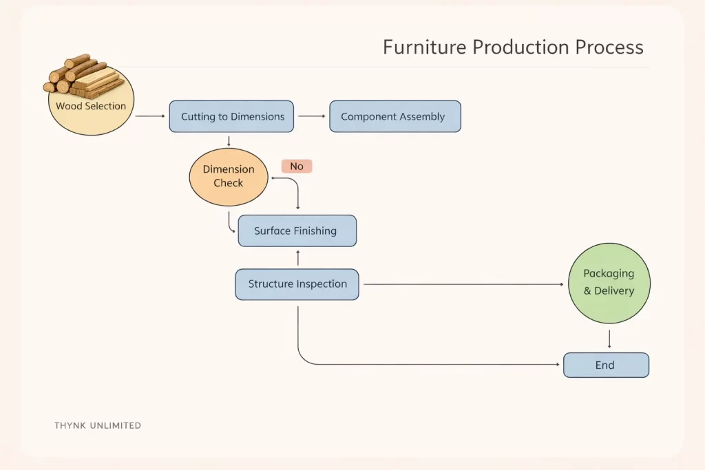 Flowchart produksi furniture