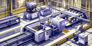 Ilustrasi cellular manufacturing di lantai produksi