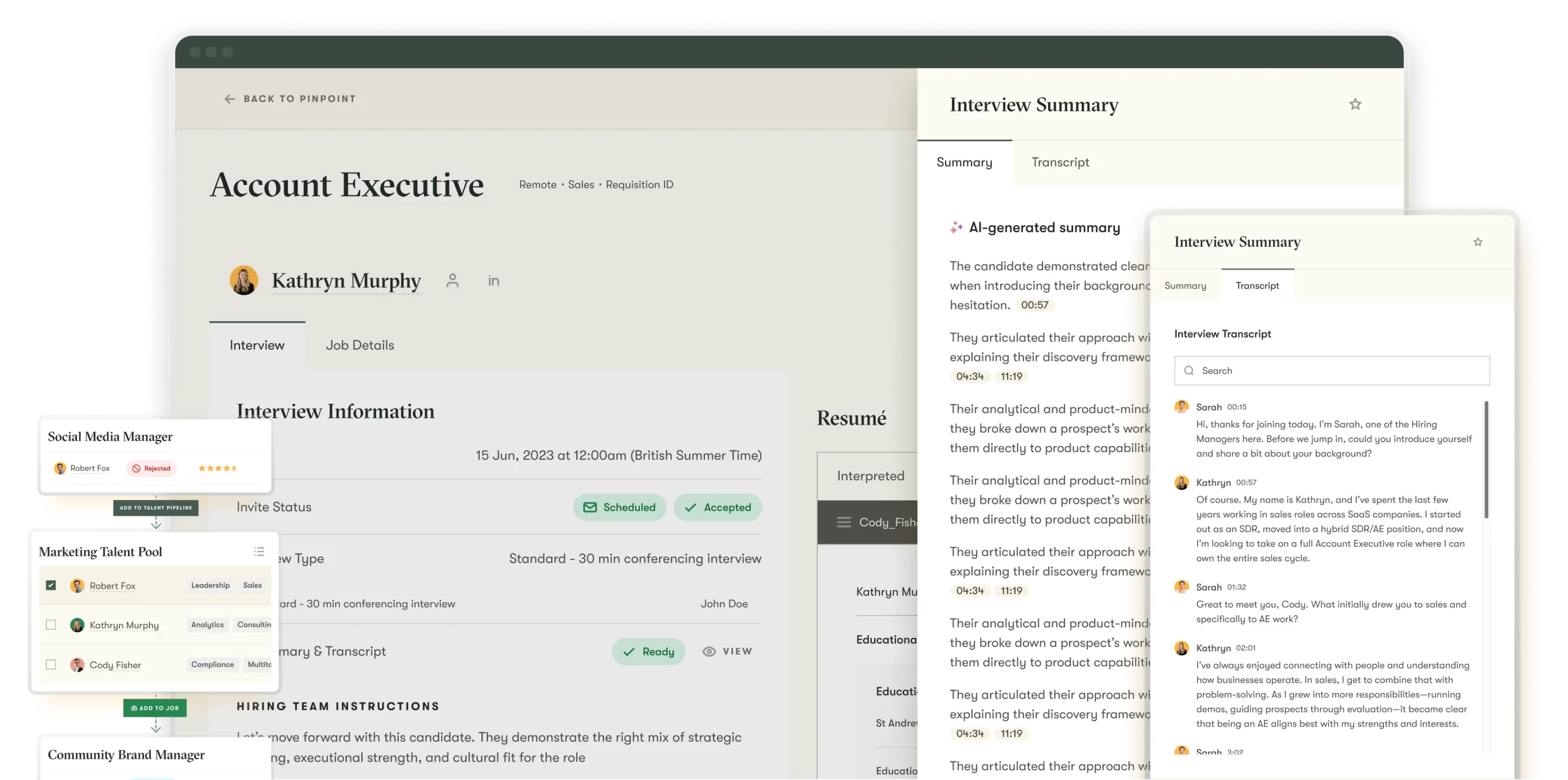 software alat rekrutmen ai pinpoint