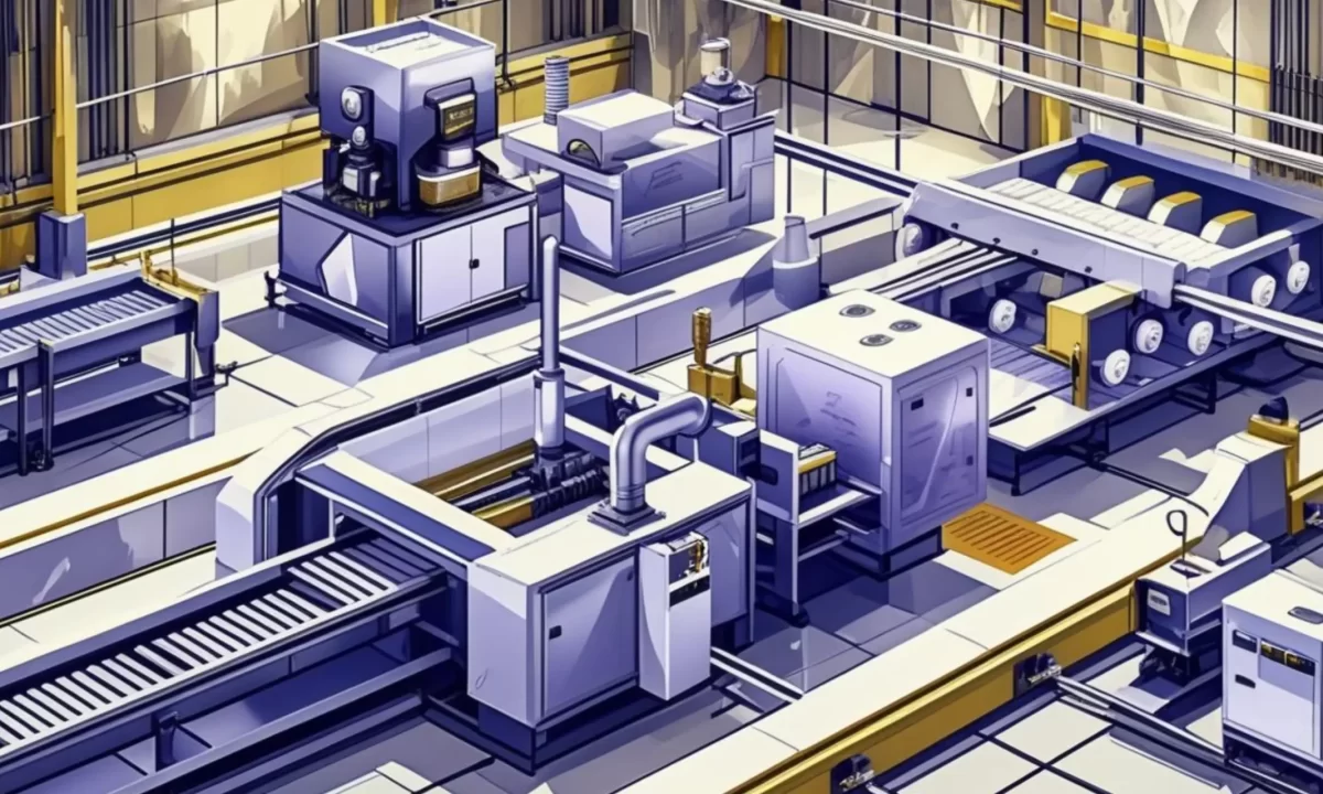 Ilustrasi cellular manufacturing di lantai produksi